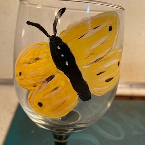 Hand Painted Wine Glass